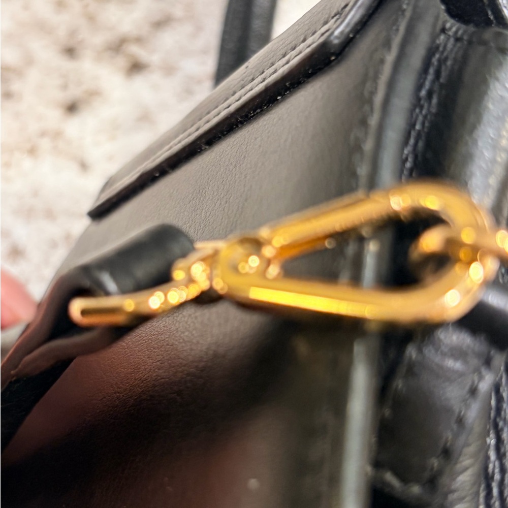 Jacquemus Black Leather Mini Bag with Gold Logo - Picture 5 of 11
